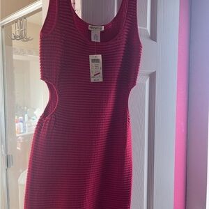 Romeo & Juliet Couture Red Ribbed Bodycon Dress